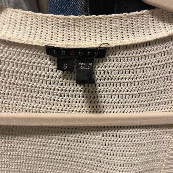 Theory Cotton Dolman Sleeve Cropped Cardigan - Picture 3 of 5